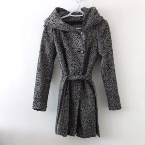 Zara Herringbone Wool Blend Coat Size S